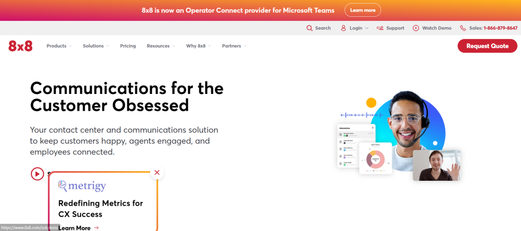 Top 10 Call Center Software Companies 8 8x8